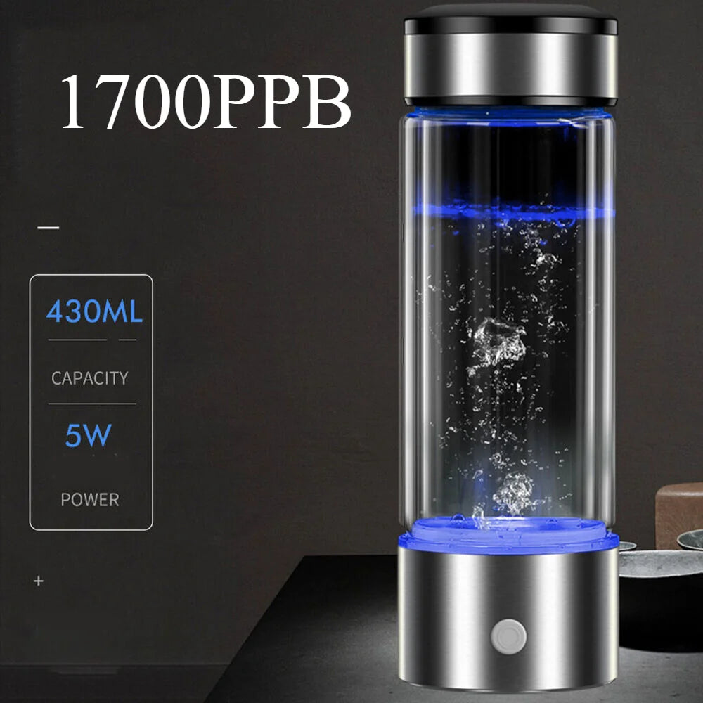 450ml H2 Hydrogen Water Generator Rich Water Bottle Hydrogen USB Rechargeable 3Min Quick Electrolysis hydrogen water Health Cup - Chic Cart