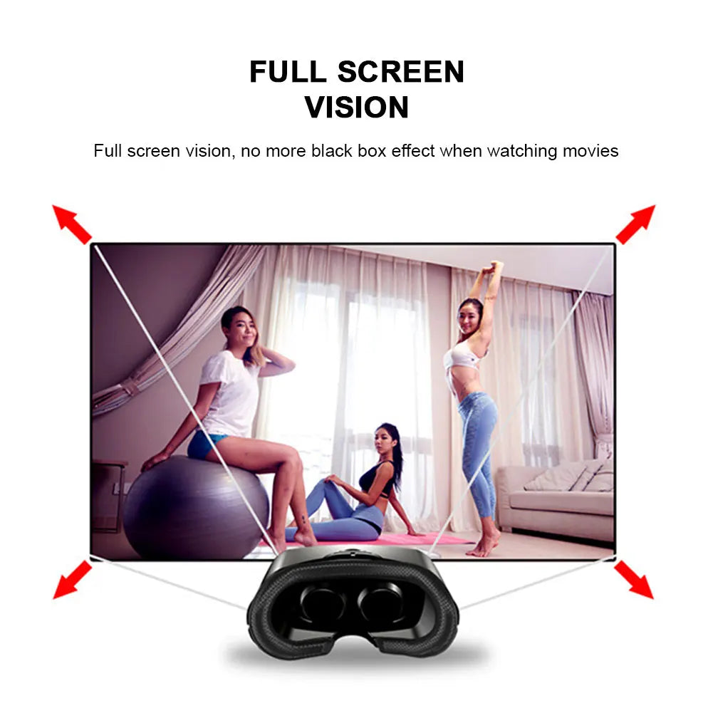 Virtual Reality 3D VR Headset Smart Glasses Helmet for Smartphones Cell Phone Mobile 7 Inches Lenses Binoculars with Controllers - Chic Cart