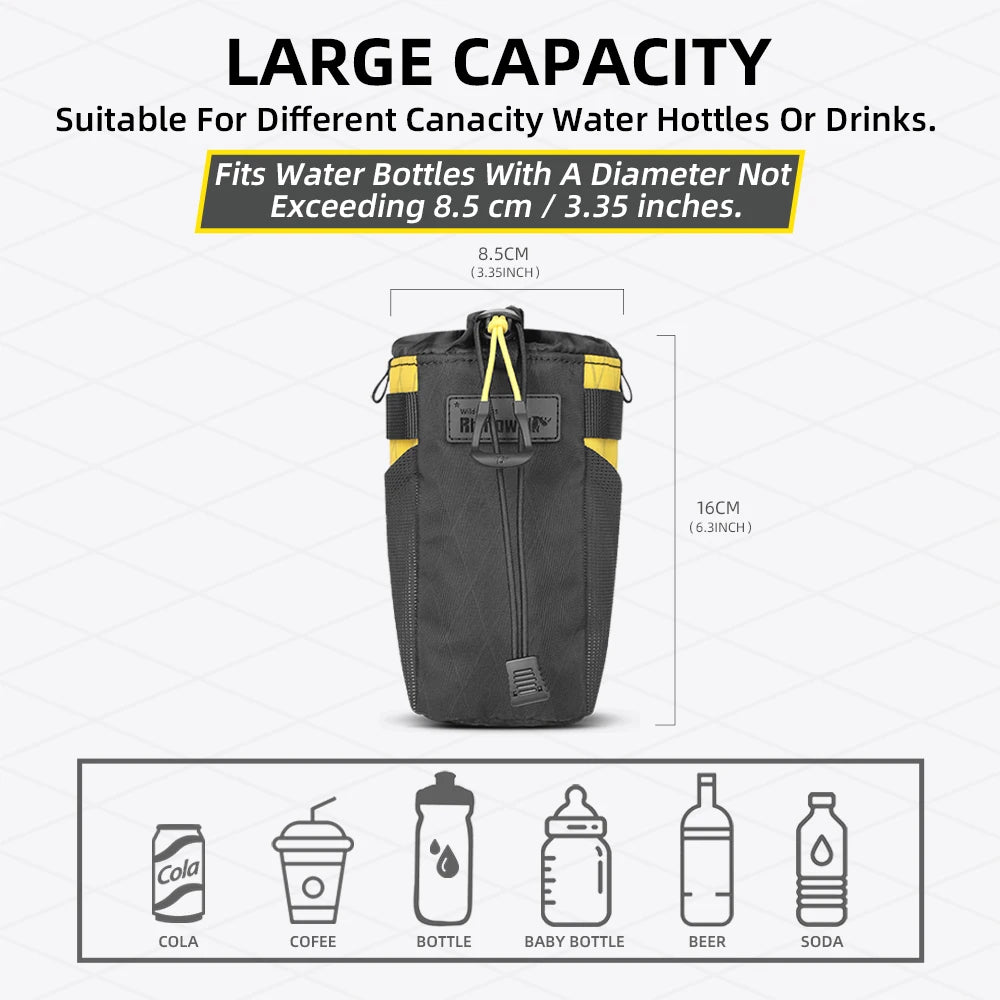 Rhinowalk Bike Water Bottle Carrier Pocket Pouch Bike Insulated Handlebar Tool Bag Touring Commuting Pouch Fit MTB Road Bike - Chic Cart