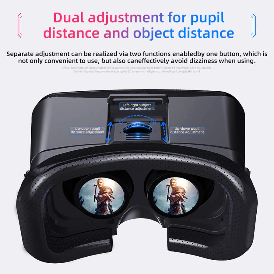 VR Glasses 3D Virtual Reality Headset Helmet For Phone Lenses Goggles Devices Viar Smart Smartphones Controller Cell Game Viewer - Chic Cart