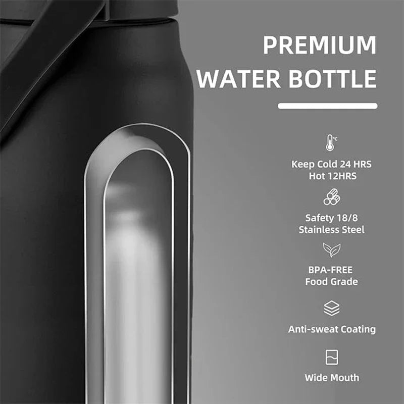 Vacuum Stainless Cup Thermal Cold Hot Thermos Insulated Stainless Steel Water Bottle with Straw Free Shipping Water Bottles - Chic Cart