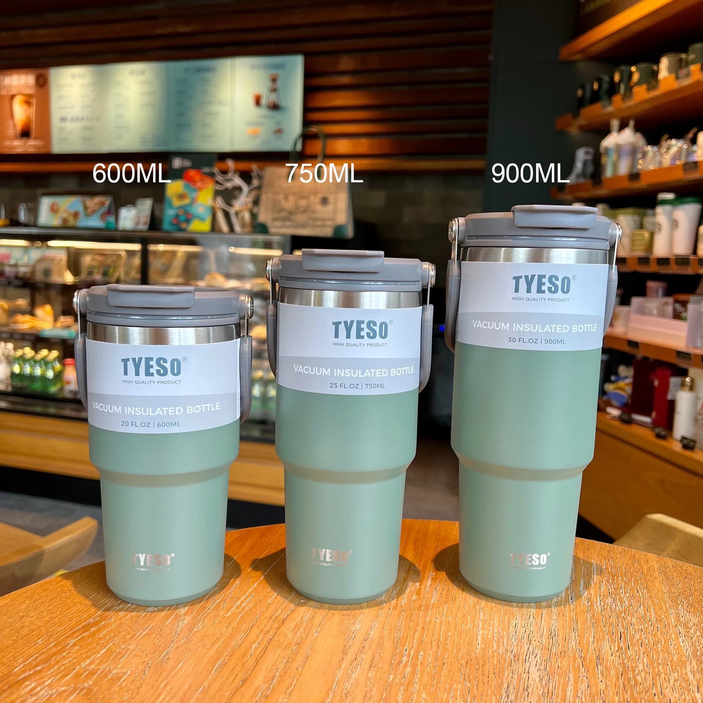 Tyeso Coffee Cup Stainless Steel Thermos Bottle Double-layer Insulation Cold And Hot Travel Mug Vacuum Flask Car Water Bottle - Chic Cart