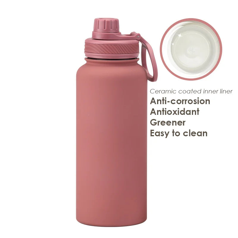 PuraCool Personalised Water Bottle | 1000ml Customised Thermal Flask | Ceramic Anti-corrosion Coating Tumbler - Chic Cart