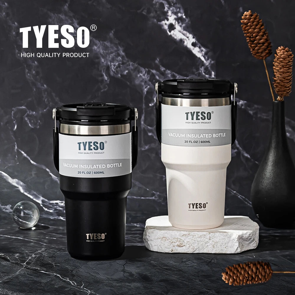 Tyeso Stainless Steel Coffee Cup 8826 Double-layer Insulation Large Capacity Cold And Hot Travel Cup Vacuum Thermos Bottle - Chic Cart