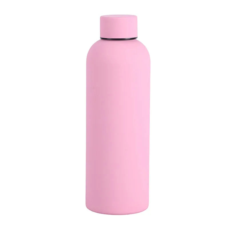 500/750ML Small Mouth Thermos Cup, Outdoor Stainless Steel Bottle, Rubber Paint Sports Kettle, Thickened Double Water Cup - Chic Cart