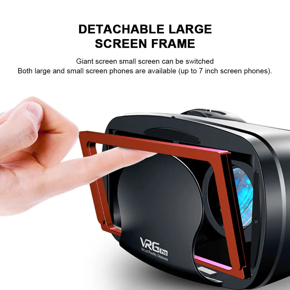 Virtual Reality 3D VR Headset Smart Glasses Helmet for Smartphones Cell Phone Mobile 7 Inches Lenses Binoculars with Controllers - Chic Cart