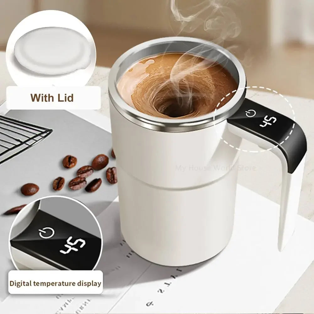 Automatic Stirring Cup Rechargeable Portable Coffee Electric Stirring Stainless Steel Mixer Rotating Magnetic Self Stirring Mugs - Chic Cart