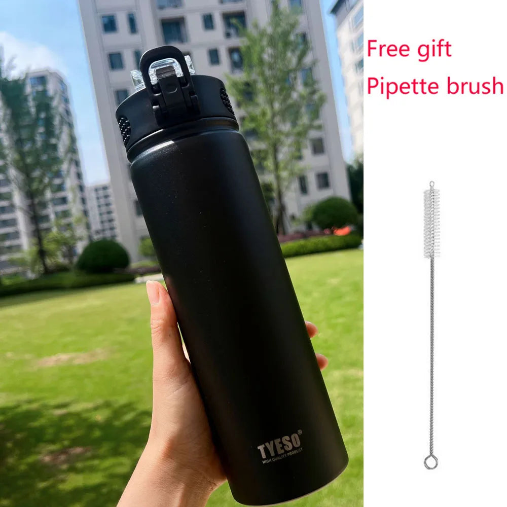 Thermos Bottle with Straw 750ml Stainless Steel Thermal Cup Car Insulated Flask Water Tumbler for Outdoor Sports - Chic Cart