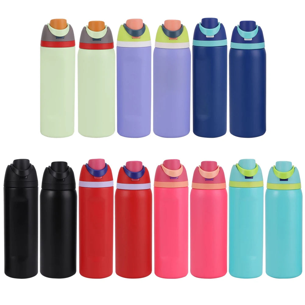 19/24/32oz Insulated Tumbler with Straw Double Layer Vacuum Insulated Cup 304 Stainless Steel Sports Water Bottle Water Bottle - Chic Cart