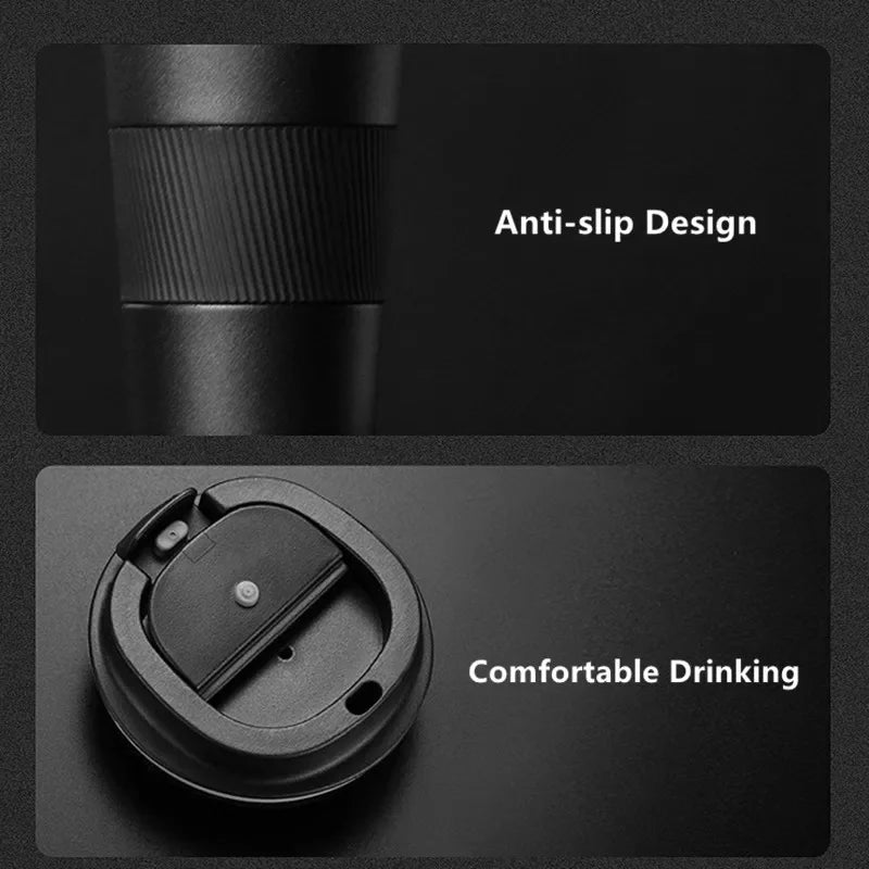 Stainless Steel Coffee Cup 1pc Outdoor Double Layer Vacuum Portable Insulation Cup Leak-Proof Non-Slip Car Vacuum FlaskVIE LENTE - Chic Cart