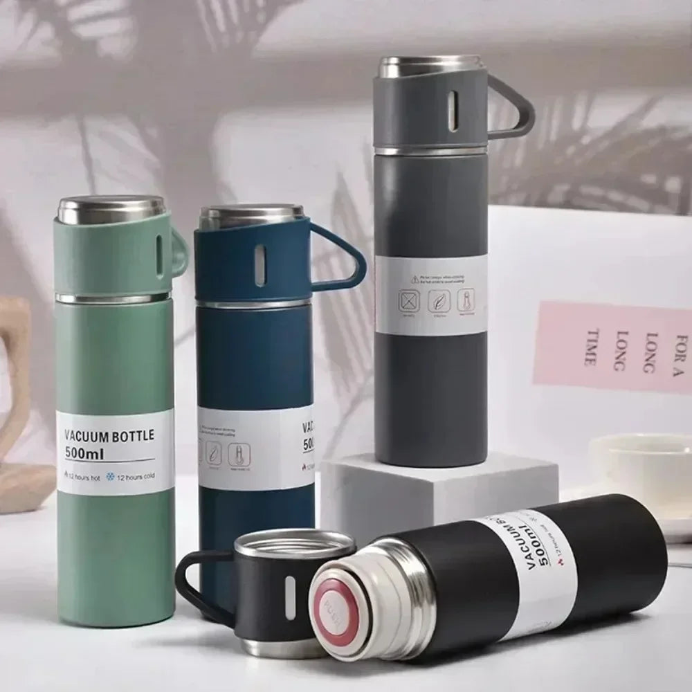 Stainless Steel Vacuum Insulated Bottle, Portable Bottle, Office Gift Set, Business Style Coffee Mug, Thermal Mug, 500ml, 304 - Chic Cart