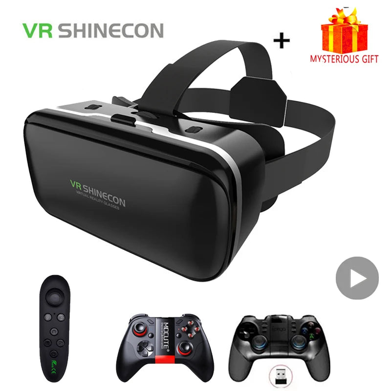 VR Shinecon 6.0 Casque Virtual Reality Glasses 3 D 3d Goggles Headset Helmet For iPhone Android Smartphone Smart Phone Viar Lens - Chic Cart