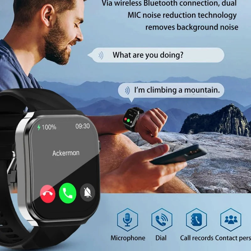 Curved Screen Smart Watch Bluetooth Voice Call Sports Waterproof Fitness Bracelet Wristwatch Clock Smartwatch Heartrate Watch - Chic Cart