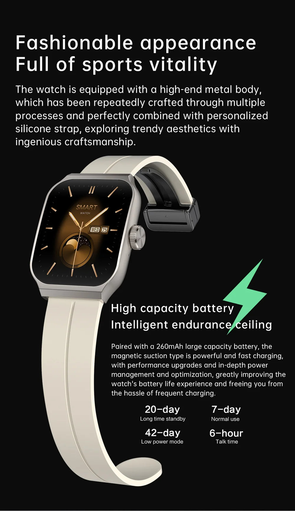 New AMOLED Smart Watch 1.96inch 3D Flexible Curved Screen Bluetooth Call Heart Rate NFC Waterproof Smartwatch For Android IOS - Chic Cart