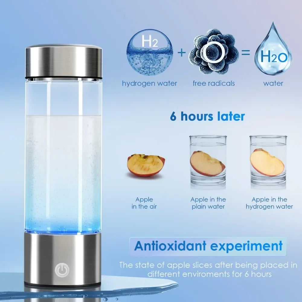 Portable Hydrogen Water Bottle Generator,3Min Rapid Electrolysis,Enhancing Water Quality Perfect for Daily Hydration - Chic Cart