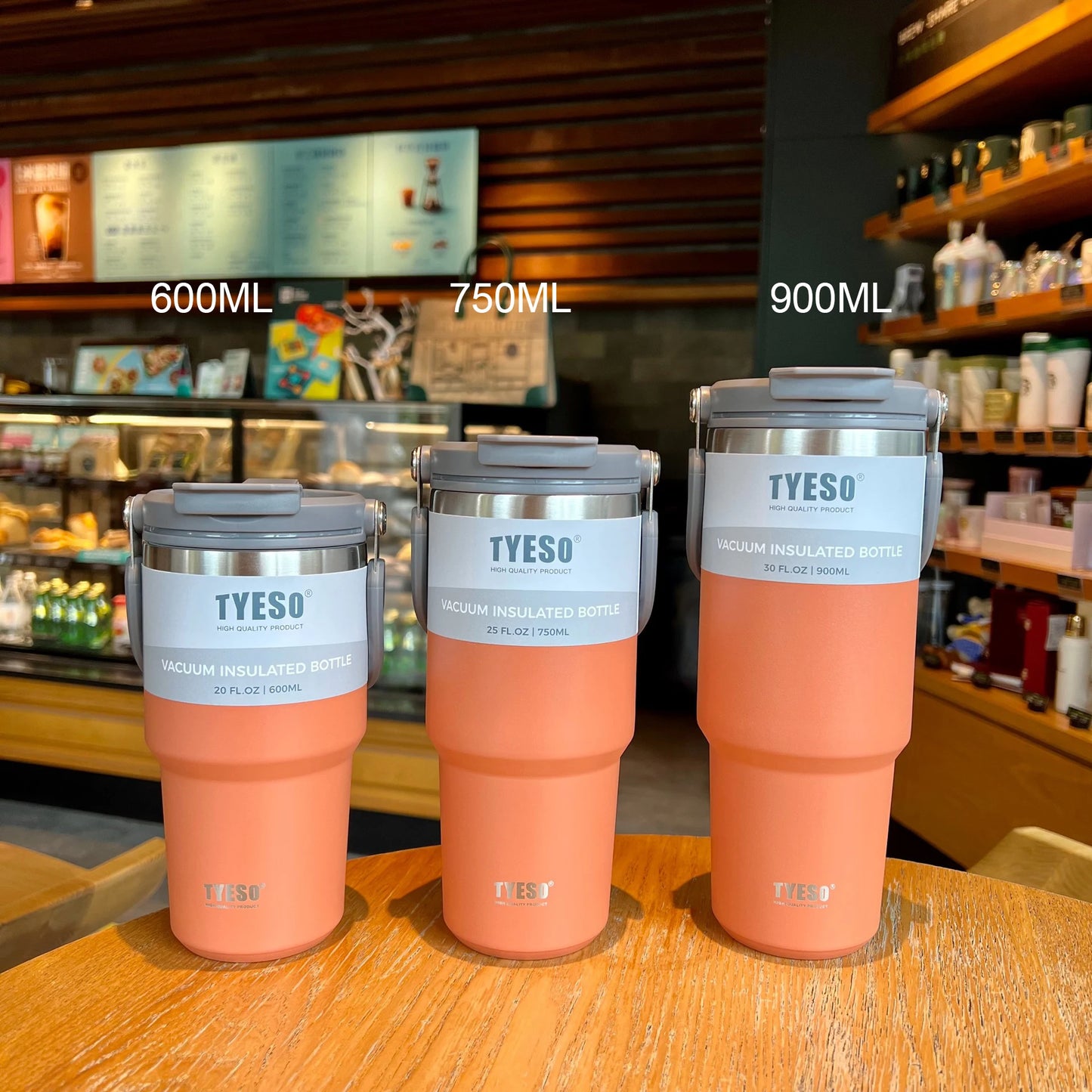 Tyeso Coffee Cup Stainless Steel Thermos Bottle Double-layer Insulation Cold And Hot Travel Mug Vacuum Flask Car Water Bottle - Chic Cart