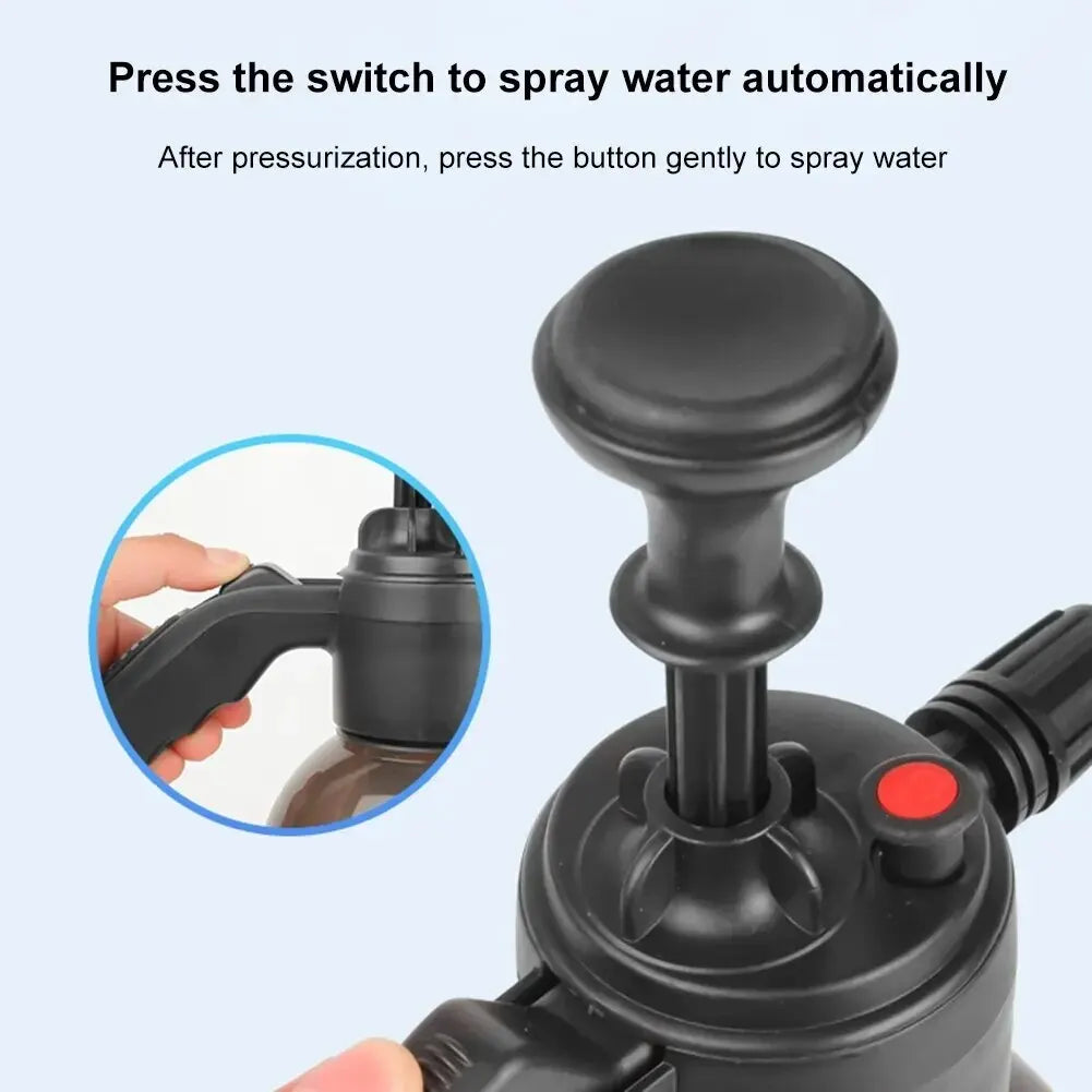 2L Foam Sprayer Car Wash Hand-held Foam Watering Can Air Pressure Sprayer Plastic Disinfection Water Bottle Car Cleaning Tools - Chic Cart