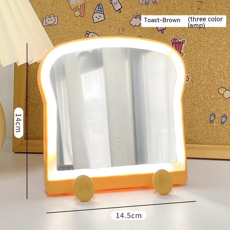 Creative Led Make-up Mirror Toast Bread Shape High-profile Figure Dressing Mirror