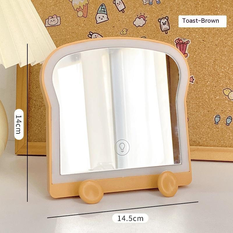 Creative Led Make-up Mirror Toast Bread Shape High-profile Figure Dressing Mirror