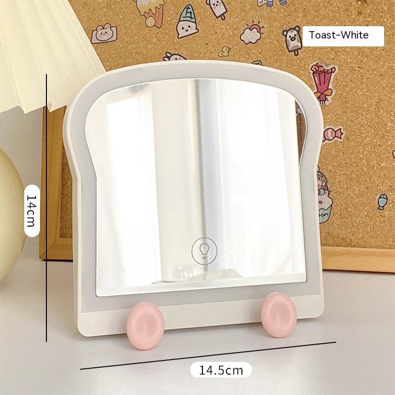 Creative Led Make-up Mirror Toast Bread Shape High-profile Figure Dressing Mirror