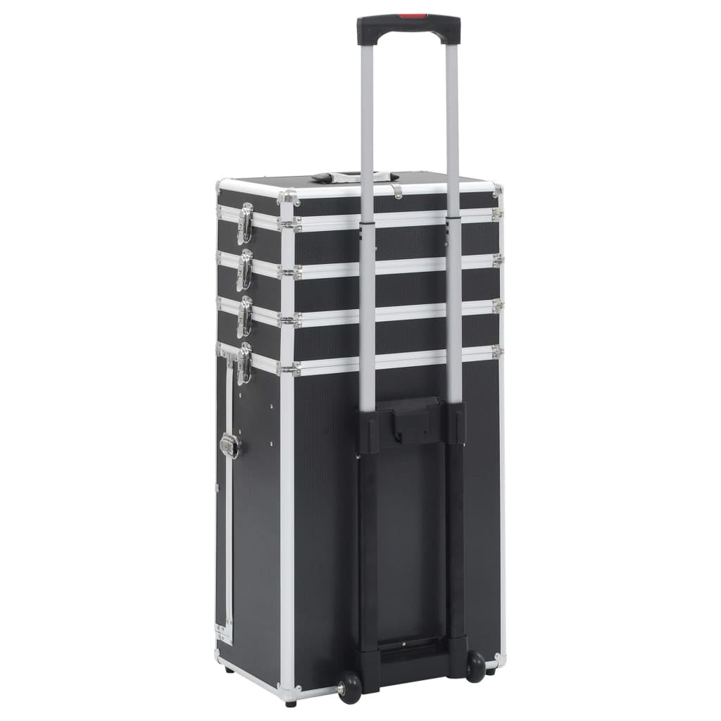 vidaXL Make-up Trolley Aluminium Black