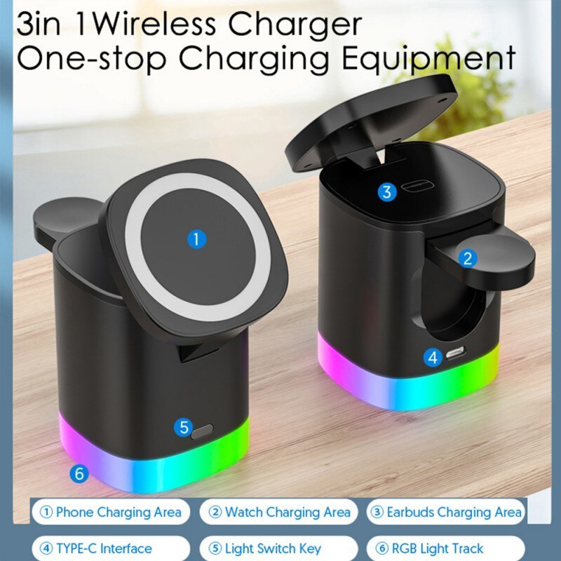 3 In 1 Magnetic Wireless Fast Charger For Smart Phone RGB Ambient Light Charging Station For Airpods IWatch Chic Cart Online Shopping Affordable Prices Gaming Monitors Australia Graphic Cards for Sale Clothing and Shoes OnlineKitchen Accessories StorePet Supplies AustraliaPhone Accessories OnlineElectric ScootersVR Headsets for GamingWatches Online StoreSecure PaymentsInternational ShippingAustralian Online StoreShop Electronics and Fashion